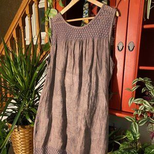 Boho Linen and Lace Tunic Dress